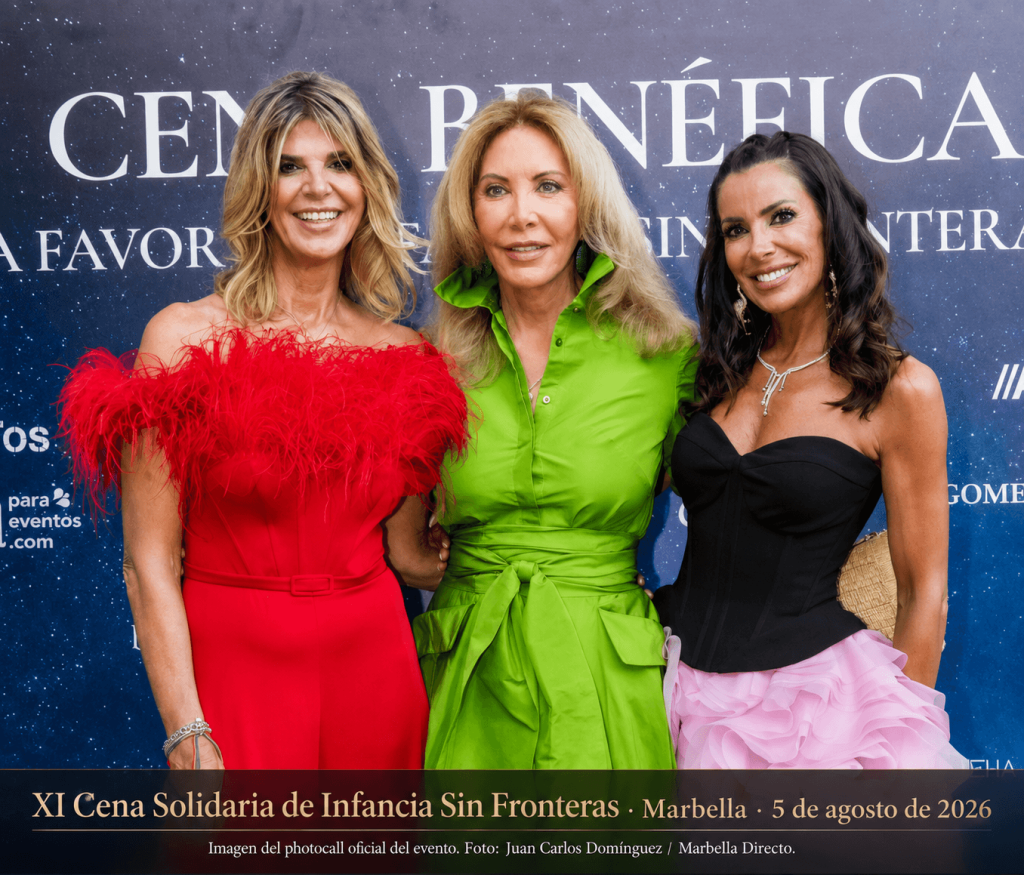 Arantxa de Benito, Beatriz Jarrín y Norma Duval durante la XI Cena Solidaria de Infancia Sin Fronteras en Marbella